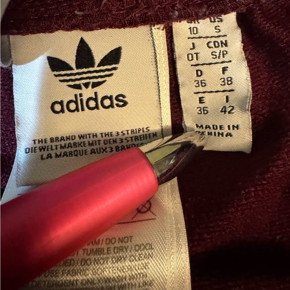 Adidas Originals Adibreak Burgundy Iconic Tear Away Side Snap Track Pants - Picture 2 of 12